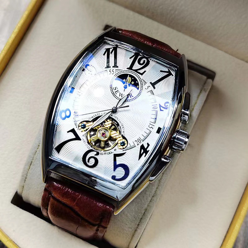 Tourbillon Movement Watch - SEWOR Mechanical Watch Men Gold Tourbillon
