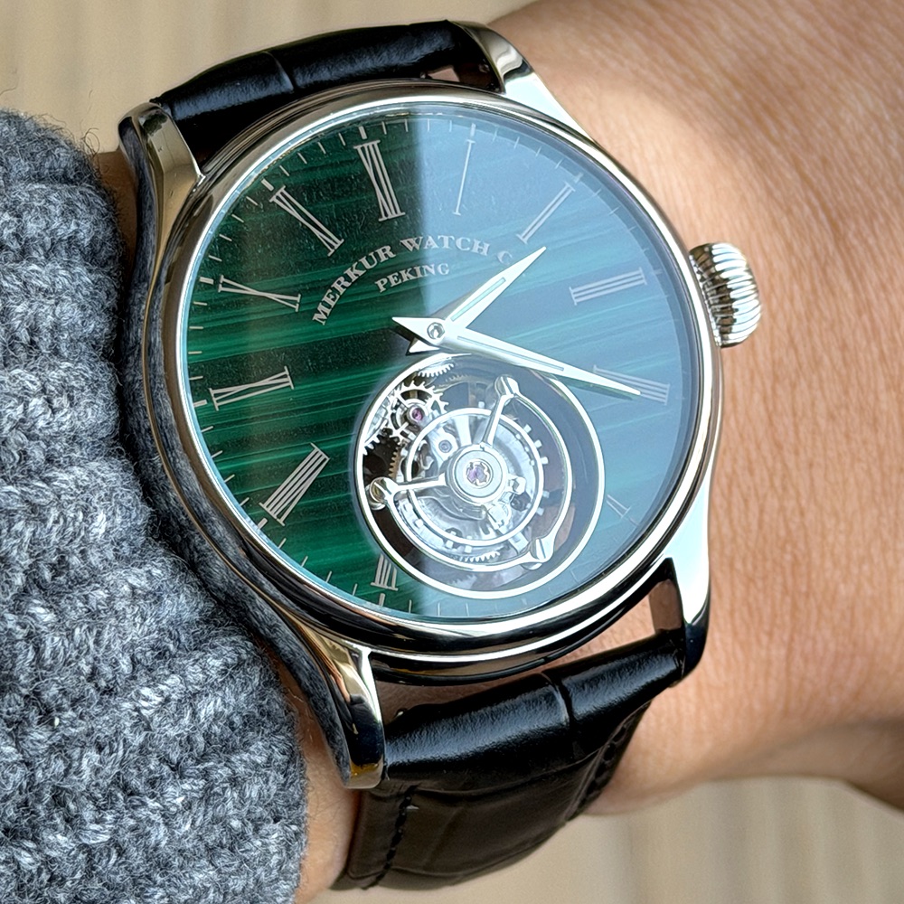 Tourbillon Movement Watch - Merkur 100% Tourbillon Watch Men's Natural