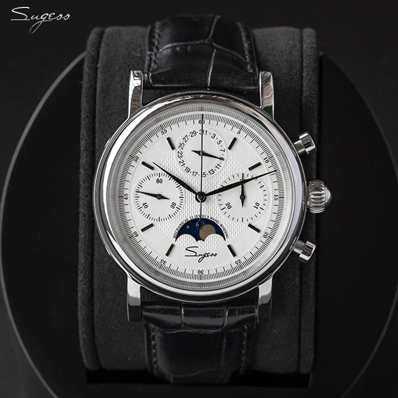 Moonphase Complication Watch - Sugess Men Watch Original Movement ST1908