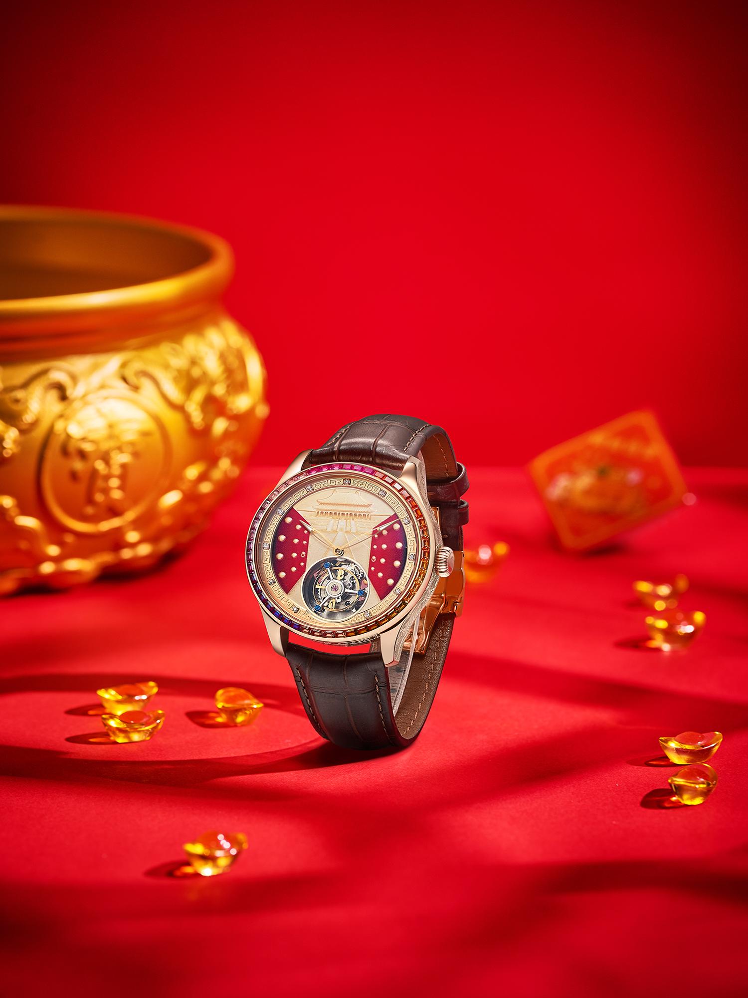 Tourbillon Movement Watch - Men's watch with automatic mechanical movement,