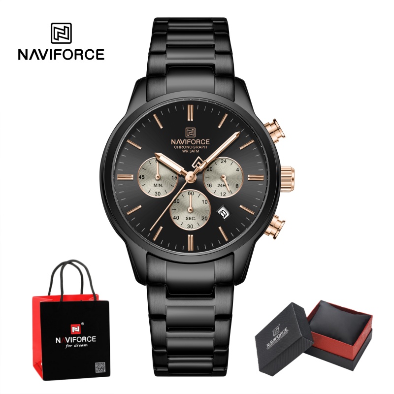 Luxury Watch For Men - NAVIFORCE Men Quartz Chronograph Watch Waterproof
