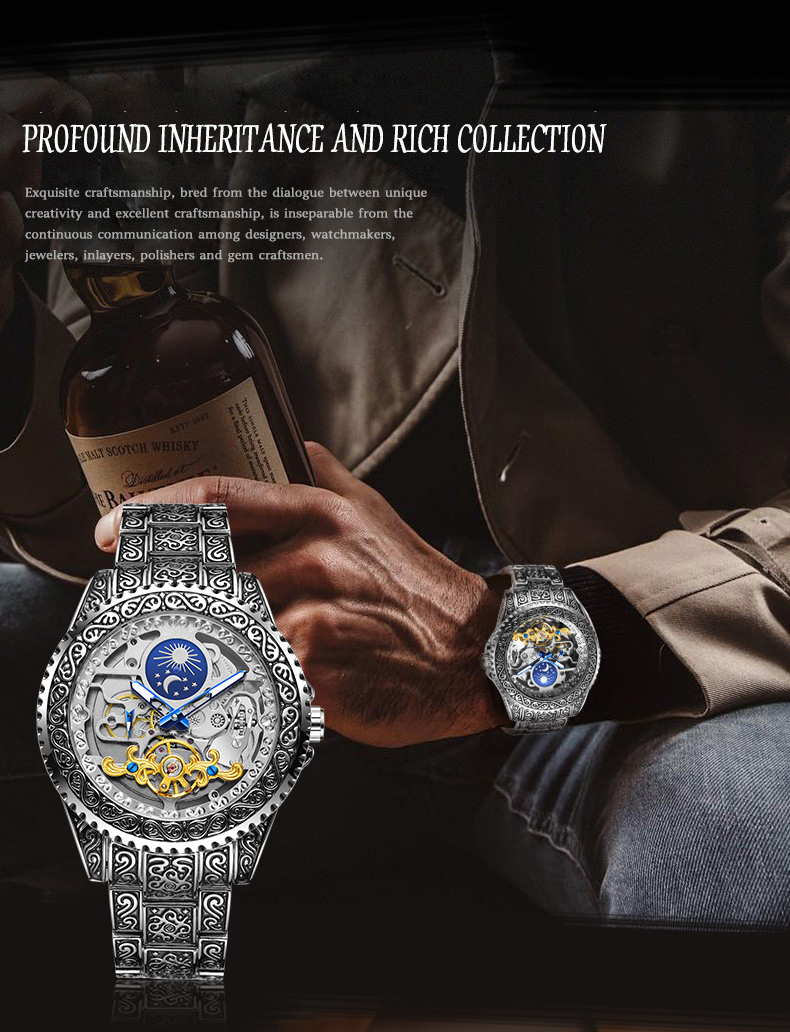 Forsining Luxury Transparent S - огляд і ціна Moonphase Complication Watch