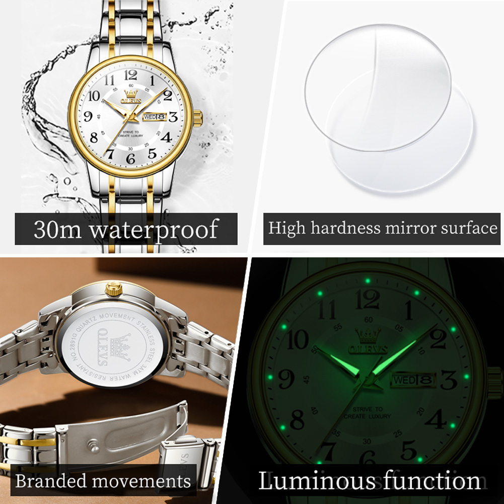 OLEVS 2891 Luxury Brand Fashio - огляд і ціна Luxury Watch Green