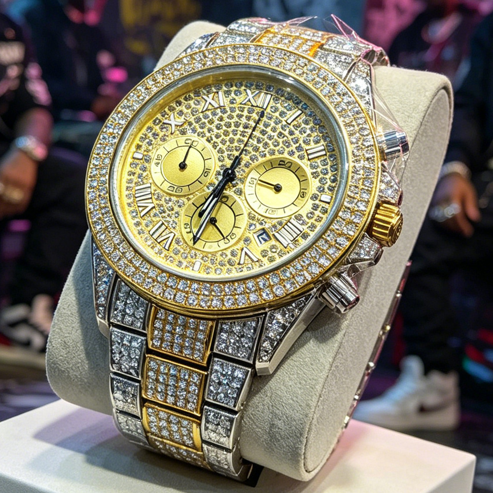 NO Logo Silver Gold Full Diamo - огляд і ціна Luxury Watch Brands Logo