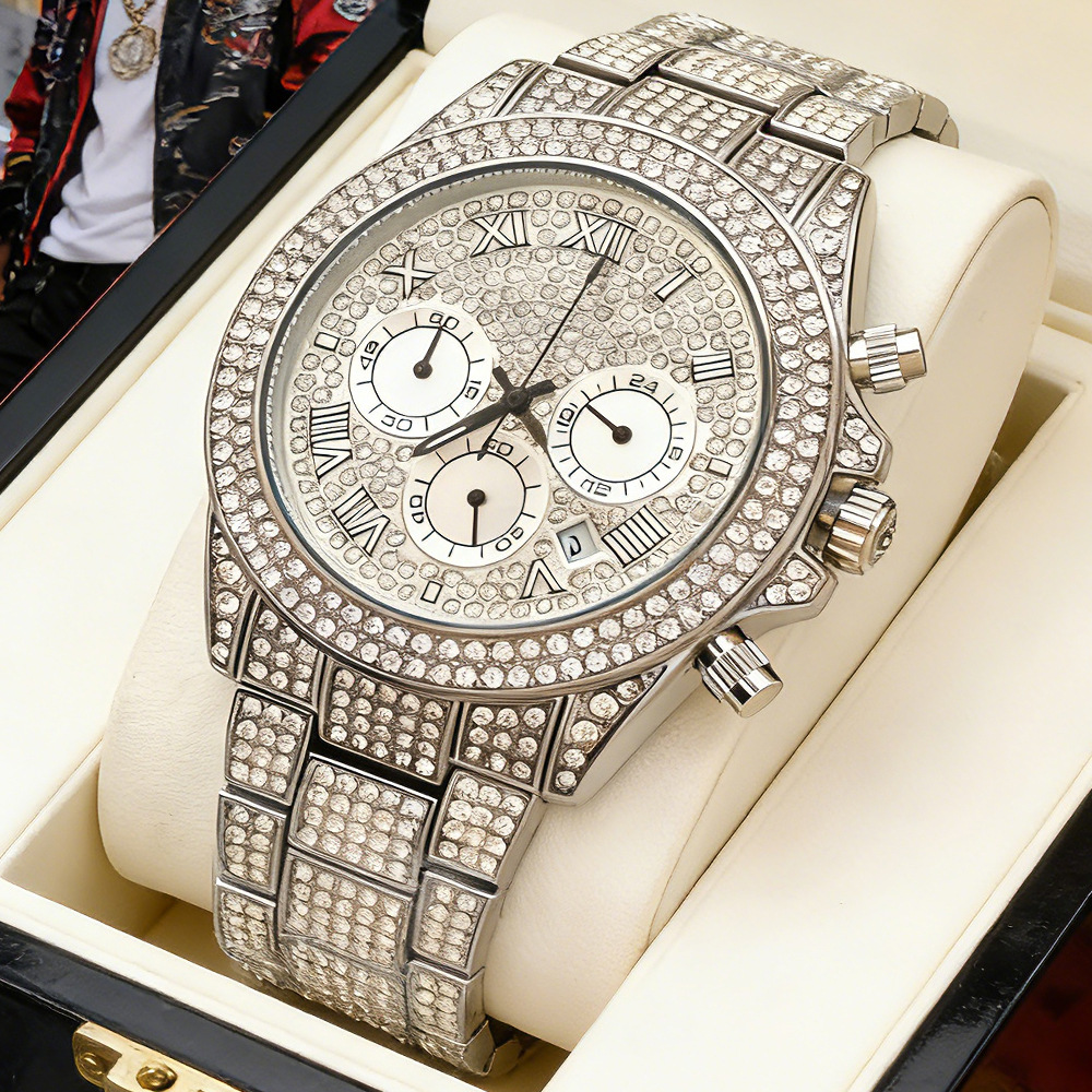 NO Logo Silver Gold Full Diamo - огляд і ціна Luxury Watch Brands Logo