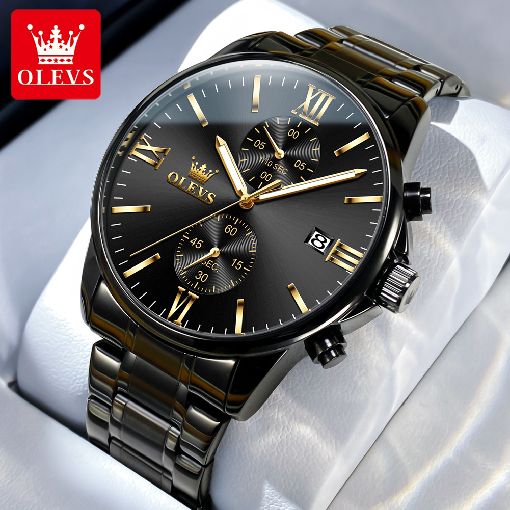 OLEVS 2886 Classic Black Quart - огляд і ціна Luxury Watch All Black
