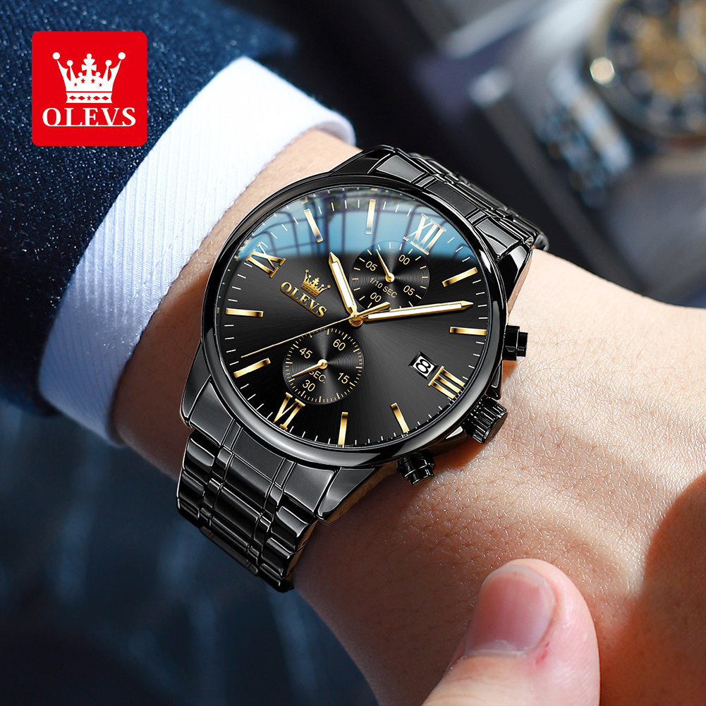 OLEVS 2886 Classic Black Quart - огляд і ціна Luxury Watch All Black