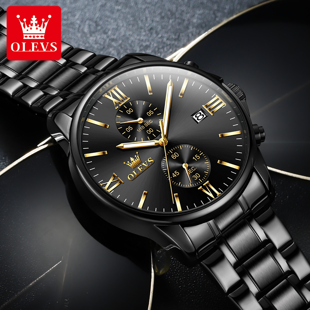 OLEVS 2886 Classic Black Quart - огляд і ціна Luxury Watch All Black