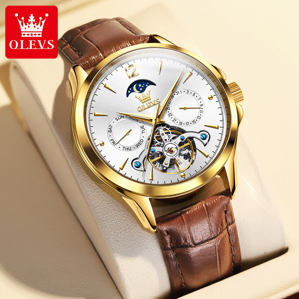 OLEVS 6663 Mens Watch Original - огляд і ціна Tourbillon Movement Watch