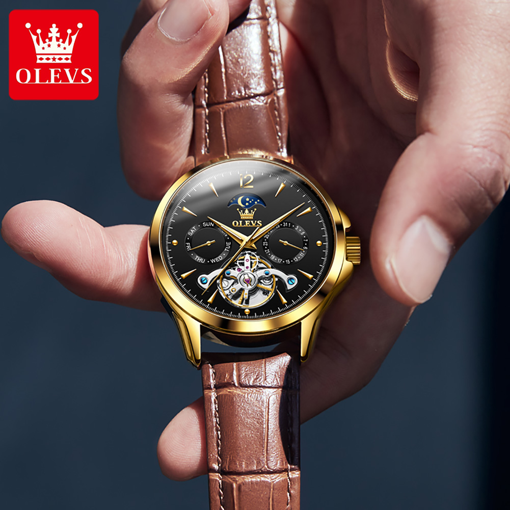OLEVS 6663 Mens Watch Original - огляд і ціна Tourbillon Movement Watch