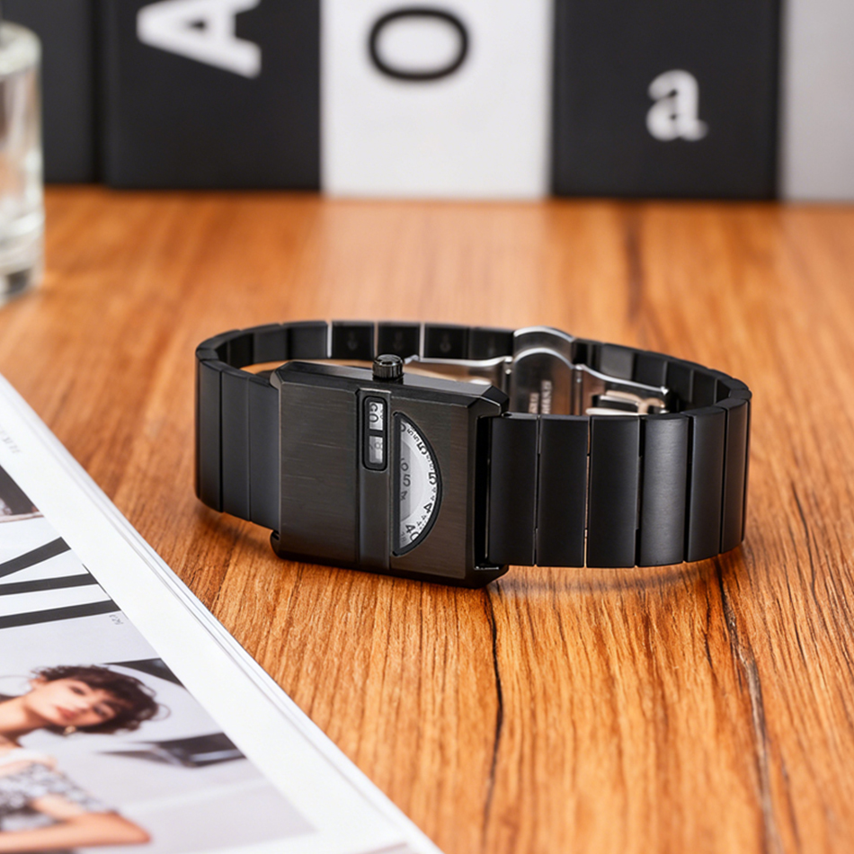 Men Square Sports Watch Stainl - огляд і ціна Moonphase Complication Watch