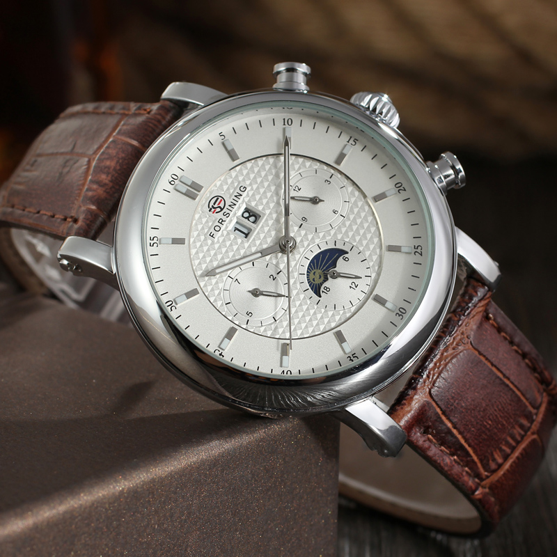 FORSINING Automatic Watch Mens - огляд і ціна Moonphase Complication Watch