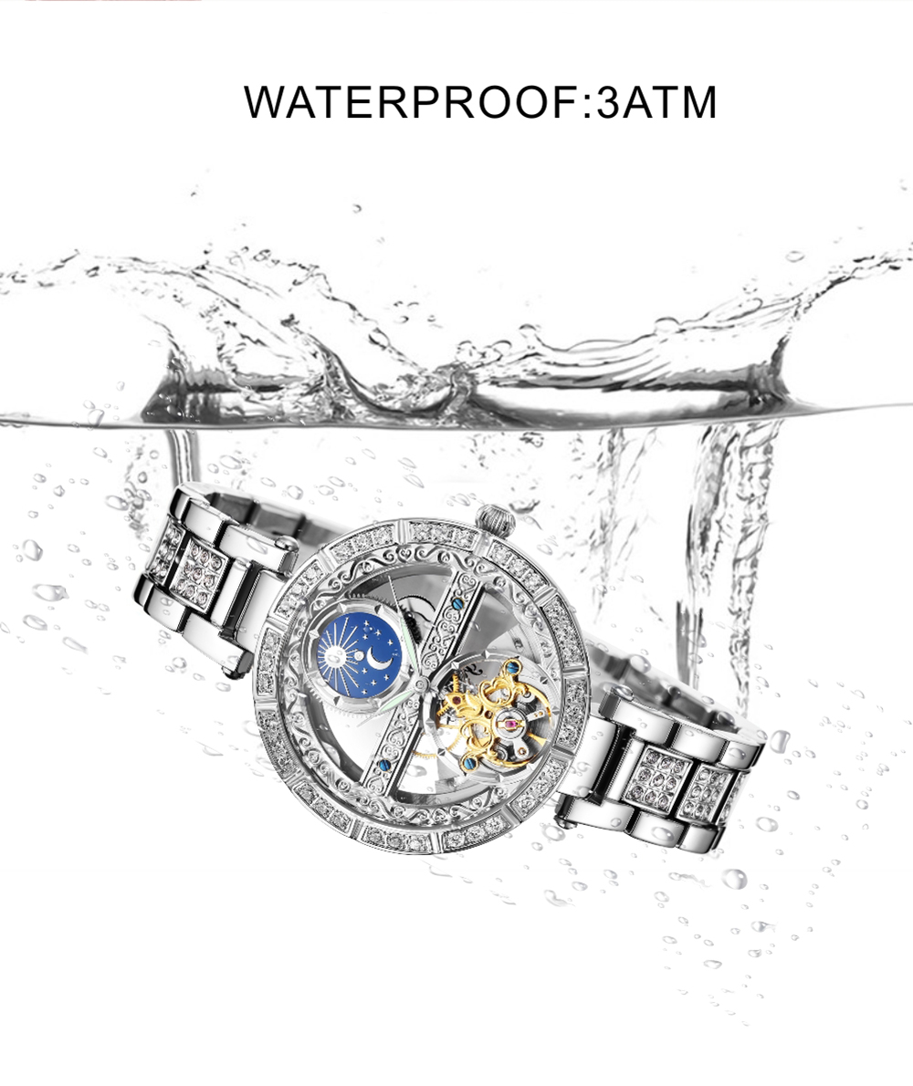 Luxury Women's Waterproof Skel - огляд і ціна Luxury Watch Moon Phase