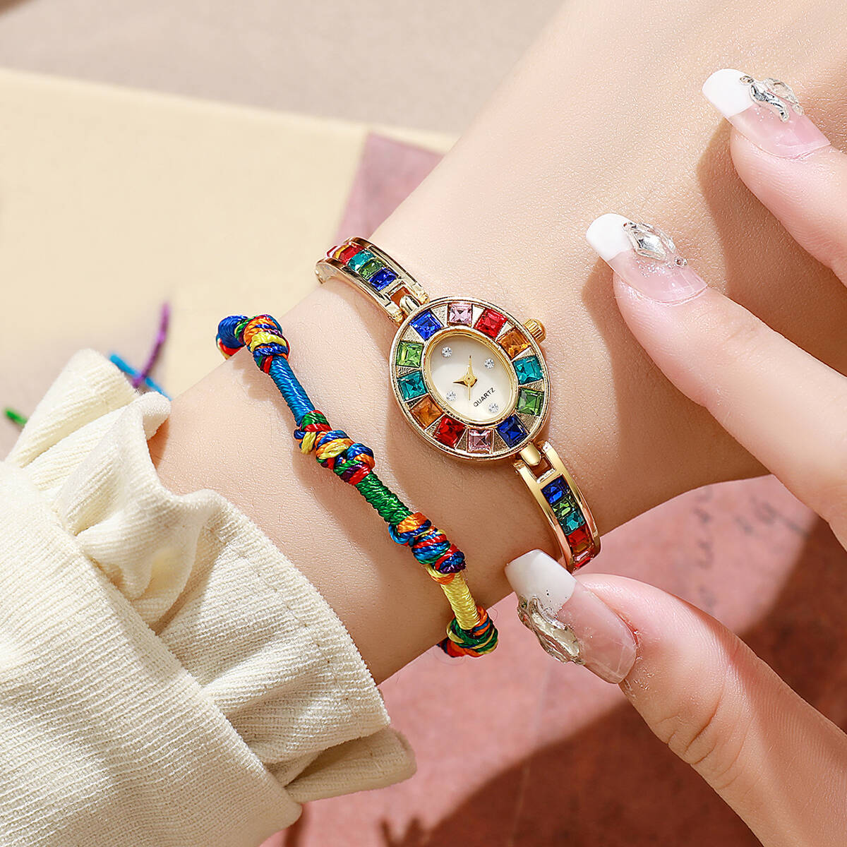 2PCS/Set Luxury Rhinestone Wom - огляд і ціна Luxury Women'S Watch