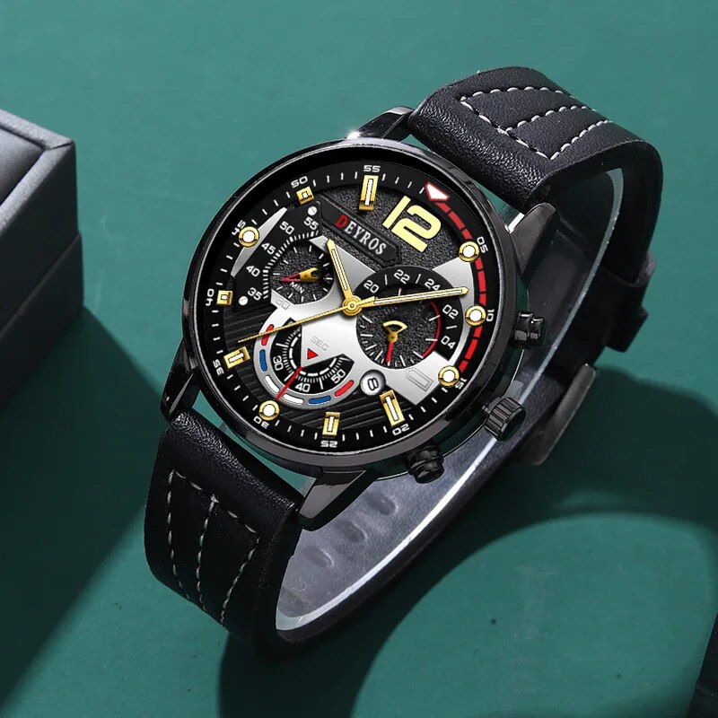 3PCS Set Fashion Mens Watches  - огляд і ціна Luxury Watch All Black