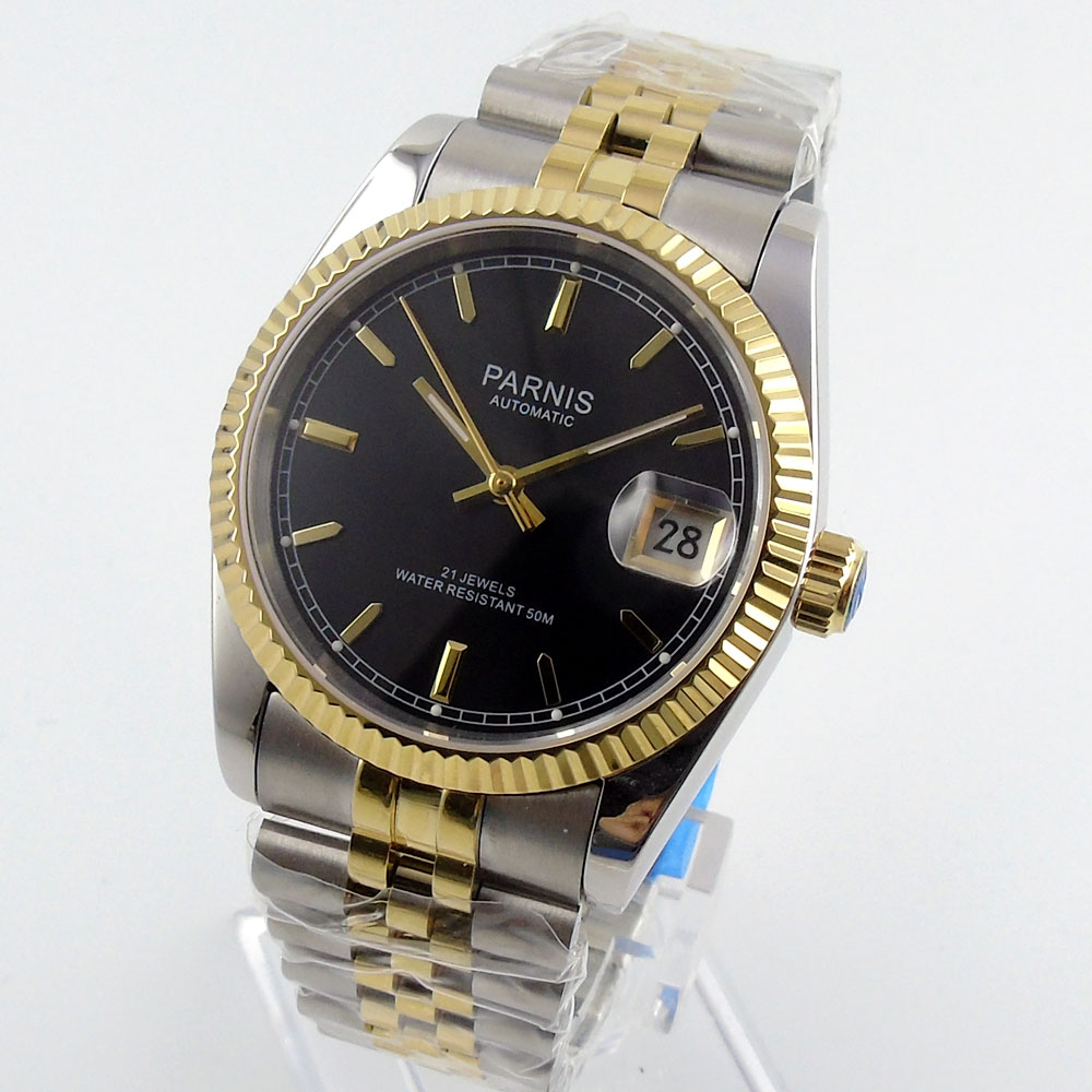 Parnis 36mm Mens Automatic Wat - огляд і ціна Luxury Watch All Black