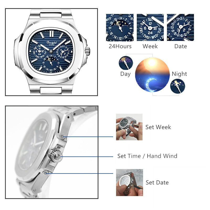 Switzerland Rinifa Multifuncti - огляд і ціна Moonphase Complication Watch