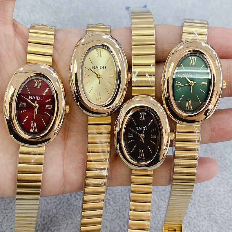Luxury Brand Gold Oval Women Q - огляд і ціна Luxury Watch Green