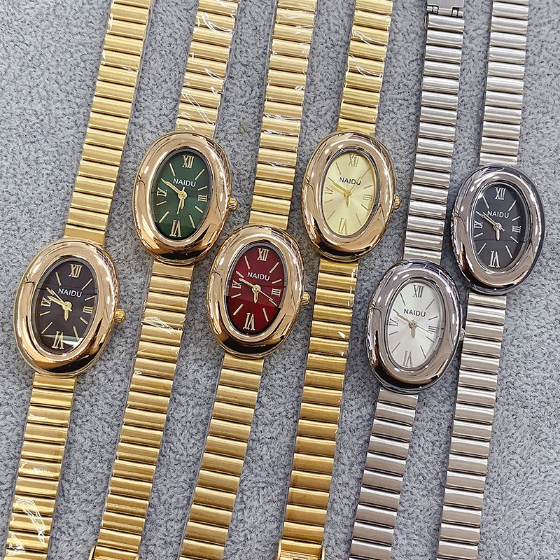 Luxury Brand Gold Oval Women Q - огляд і ціна Luxury Watch Green