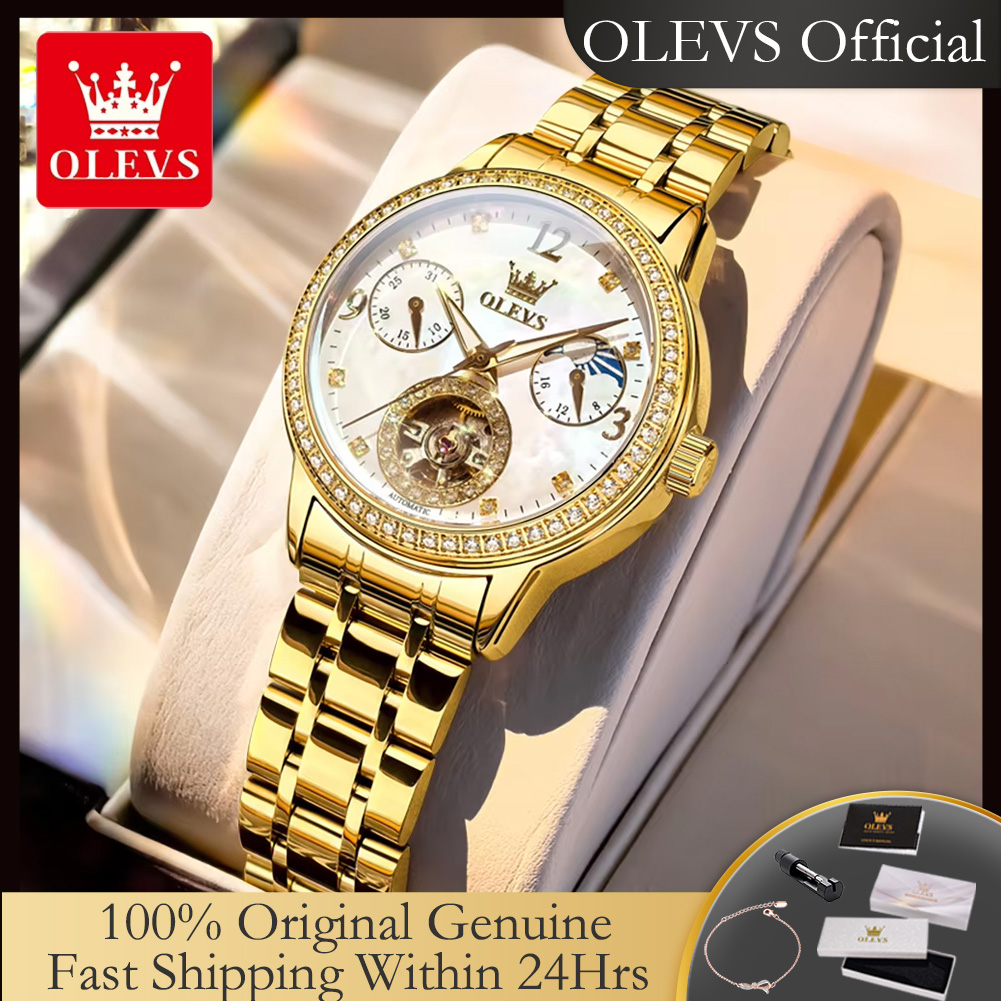 OLEVS 6750 Automatic Woman Wat - огляд і ціна Luxury Watch Moon Phase