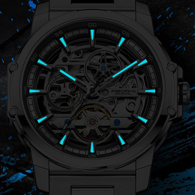 ABORNI 9039 Unique Design Skel - огляд і ціна Tourbillon Movement Watch