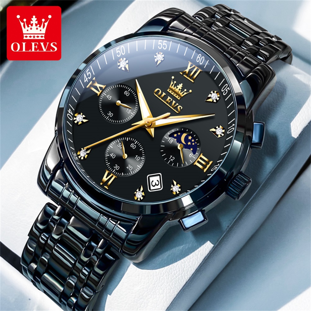 OLEVS Popular men's watches st - огляд і ціна Luxury Watch Moon Phase