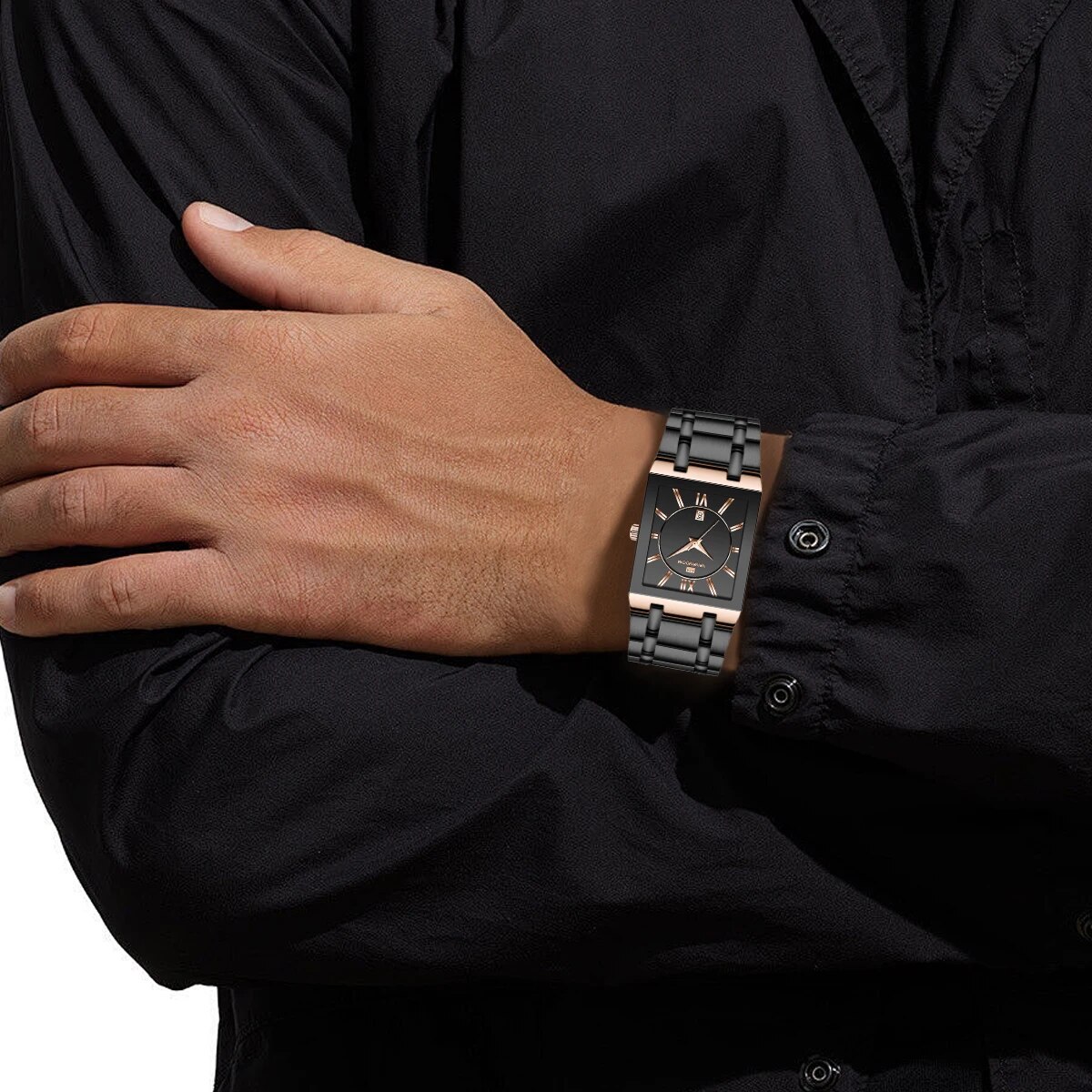 Men Business Watch Simple Desi - огляд і ціна Luxury Watch All Black
