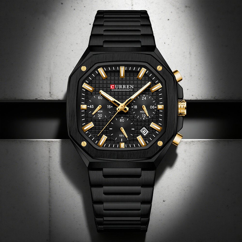 CURREN Luxury Square Chrono Wa - огляд і ціна Luxury Watch For Men