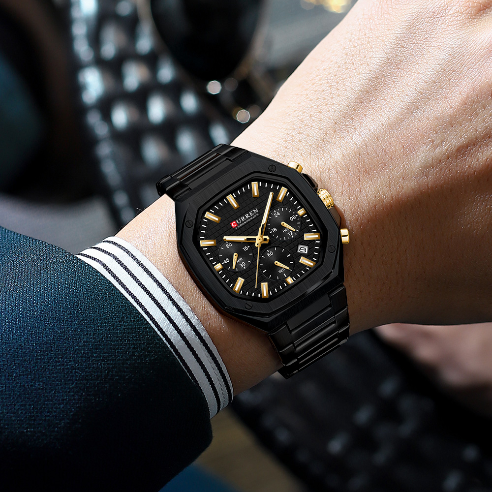 CURREN Luxury Square Chrono Wa - огляд і ціна Luxury Watch For Men