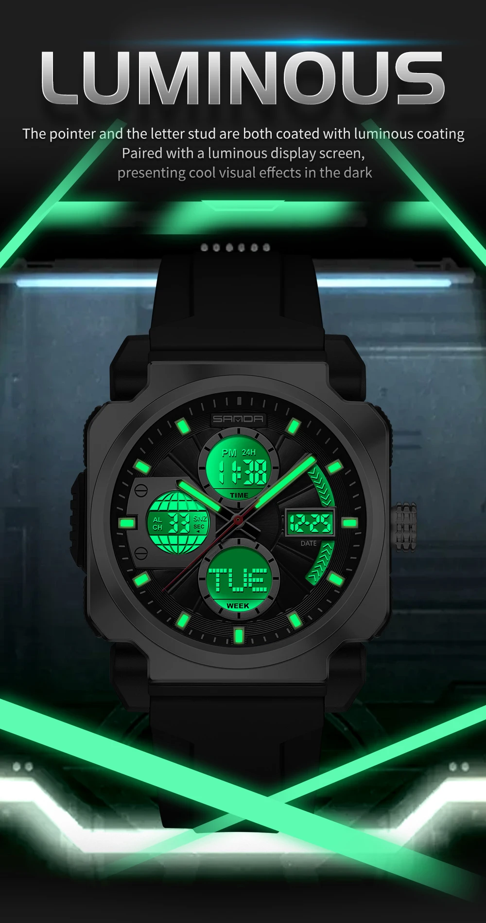 SANDA Men's Electronic Watch O - огляд і ціна Luxury Watch Shop