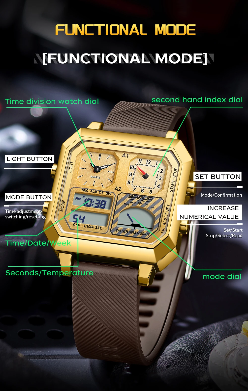 SANDA Top Brand 6210 Fashion M - огляд і ціна Luxury Watch Shop