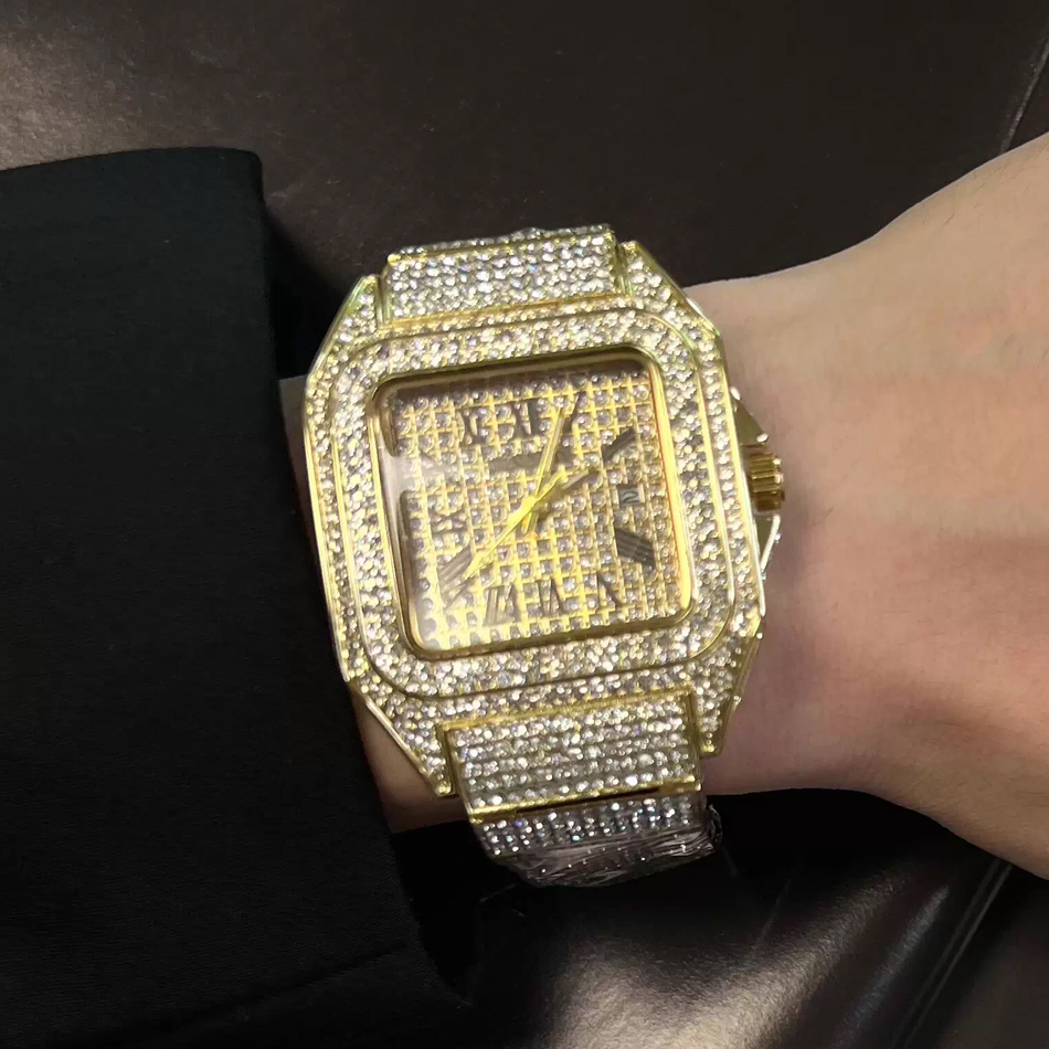 Gold or Black Watch Ice Out Sq - огляд і ціна Luxury Watch All Black