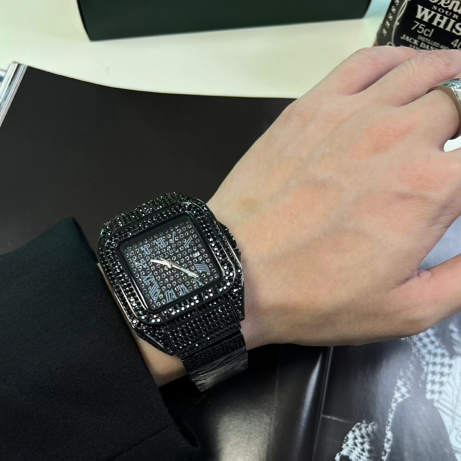 Gold or Black Watch Ice Out Sq - огляд і ціна Luxury Watch All Black